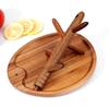 Entryway Key Holder Stand with a Warm Brown Wood Look, 5 Separate Arms, and a Catchall Tray for Frequently Used Personal Accessories