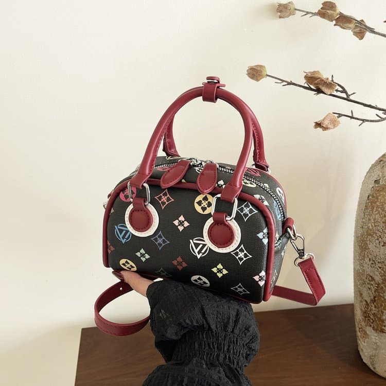 Borsa Boston Mini Stampata da Donna a Spalla e a Tracolla