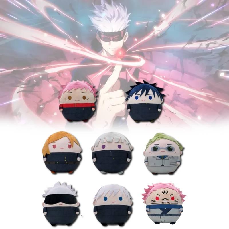 בובות קטיפה חמודות של Jujutsu Kaisen עם דמויות גוג'ו סאטורו, יוג'י איטאדורי ומגומי פושיגורו בעיצוב קטיפה קצרה ורכה לאספנים ומעריצים