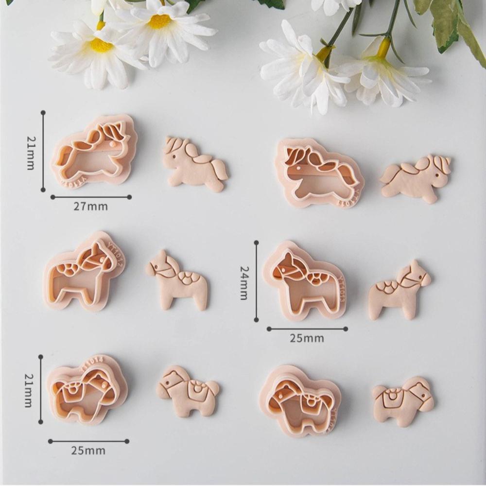 Miniature Cartoon Horse Earring Mold, Animal Shape Polymer Clay Cutter for DIY Jewelry Making, Charms, Pendants & Craft Projects