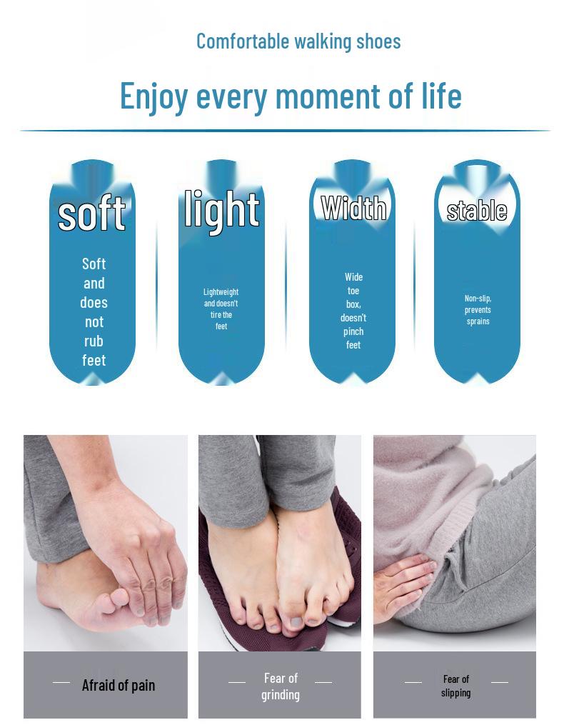 Men's Lightweight Shock-Absorbing Non-Slip Casual Shoes for Elderly, Soft Sole, Ideal for Spring and Autumn Walking.