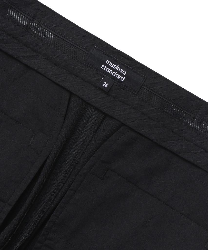 MUSINSA STANDARD WOMAN Women'S Wide Hidden Elastic Waist Slacks [Charcoal Gray]