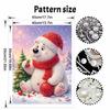 Christmas Polar Bear Pearl Painting Kit Festive Winter Holiday Theme DIY Sparkling Bead Canvas Aesthetic Craft Wall Decor Home Ornament