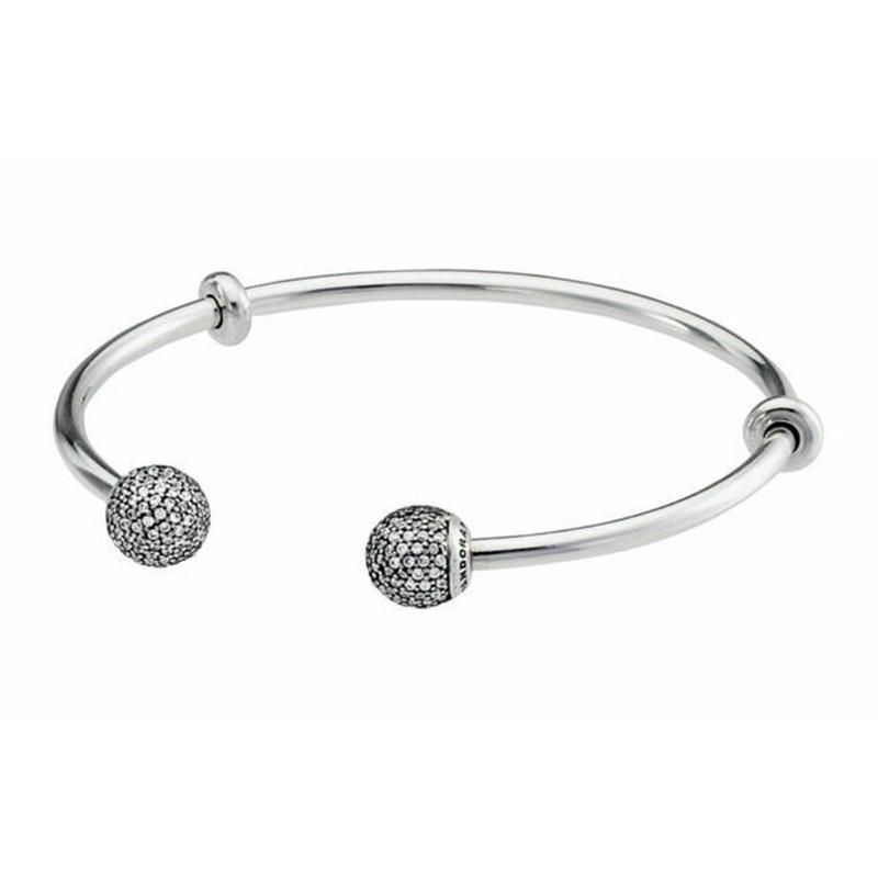 Pandora Zirconia open pavé 925 silver bracelet for women 596438CZ серебряный