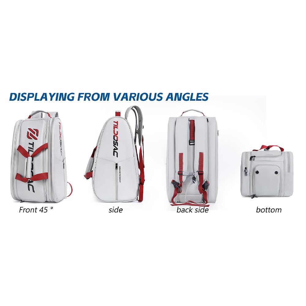 Pickleball Badminton Tennis Backpack With Independent Shoe Compartment Large Capacity