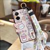 Ring Kickstand Phone Case For Redmi A5 4G/Xiaomi Poco C71 4G Cartoon Silicone Lanyard Shockproof Protective Soft Case