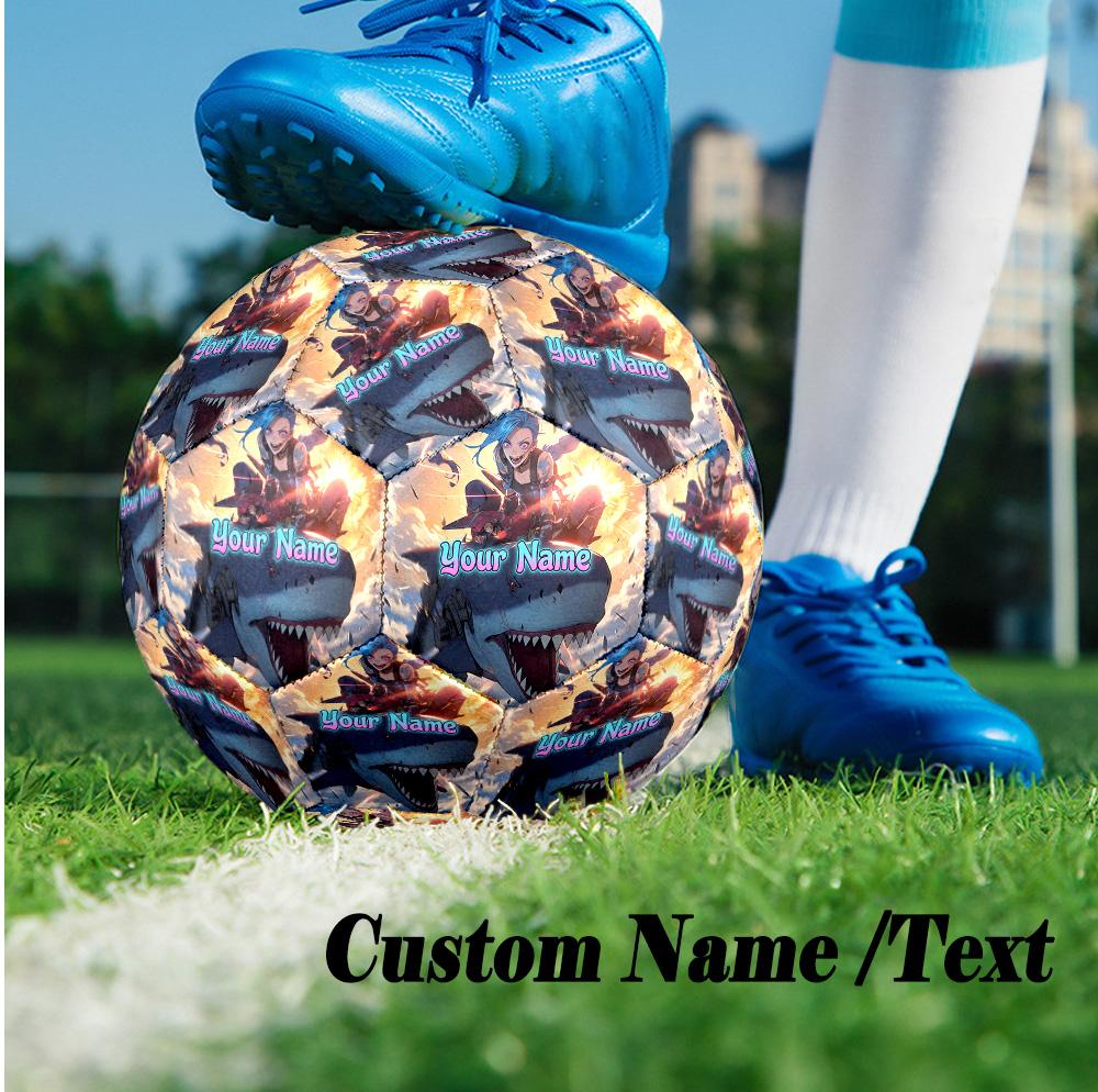 Custom Text Size 5 Soccer Ball, Standard Match Football For OutdoorLeague of Legends