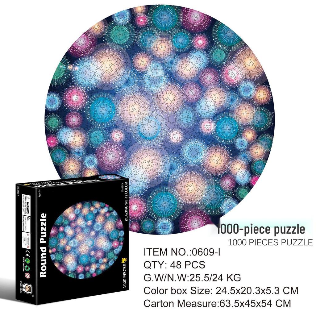 1000-Piece Adult Christmas & Halloween Round Jigsaw Puzzle Decompression Toy