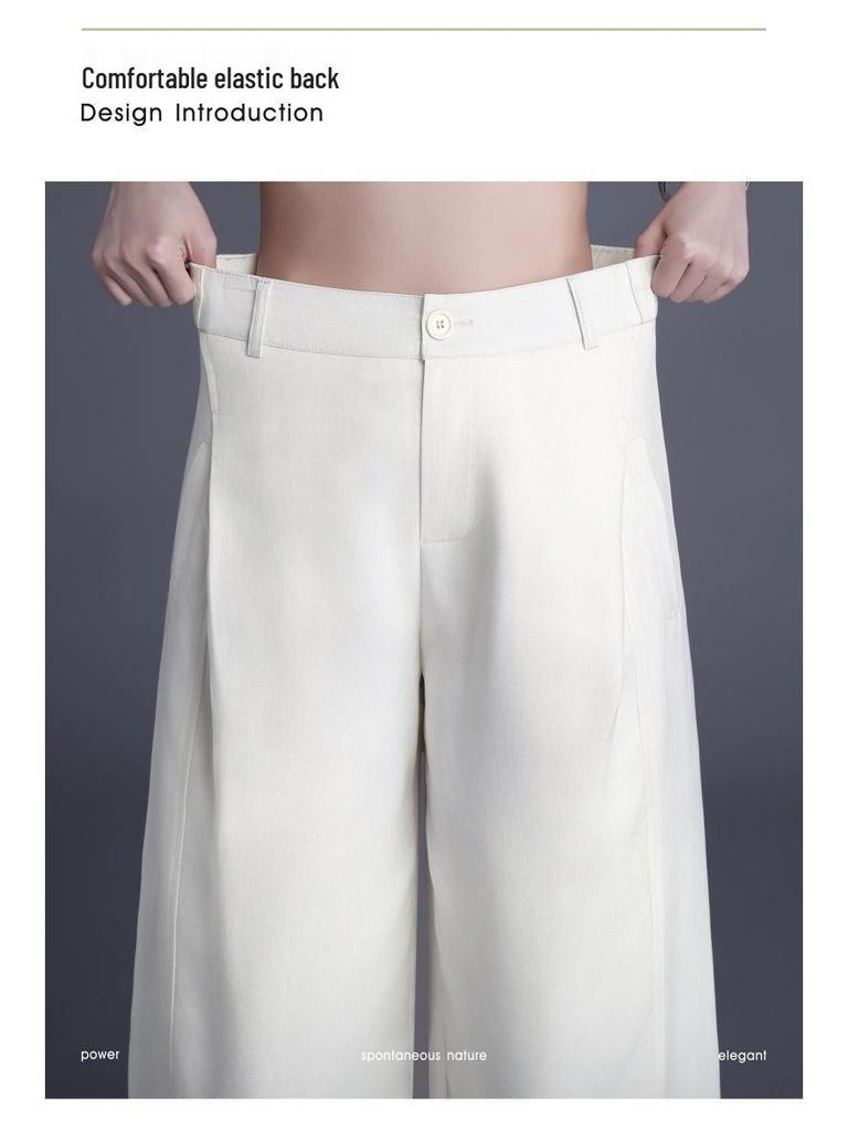 Women's 2026 High-Waisted Wide-Leg Lyocell Pants - Fashionable Loose-Fit Trousers with Elegant Drape