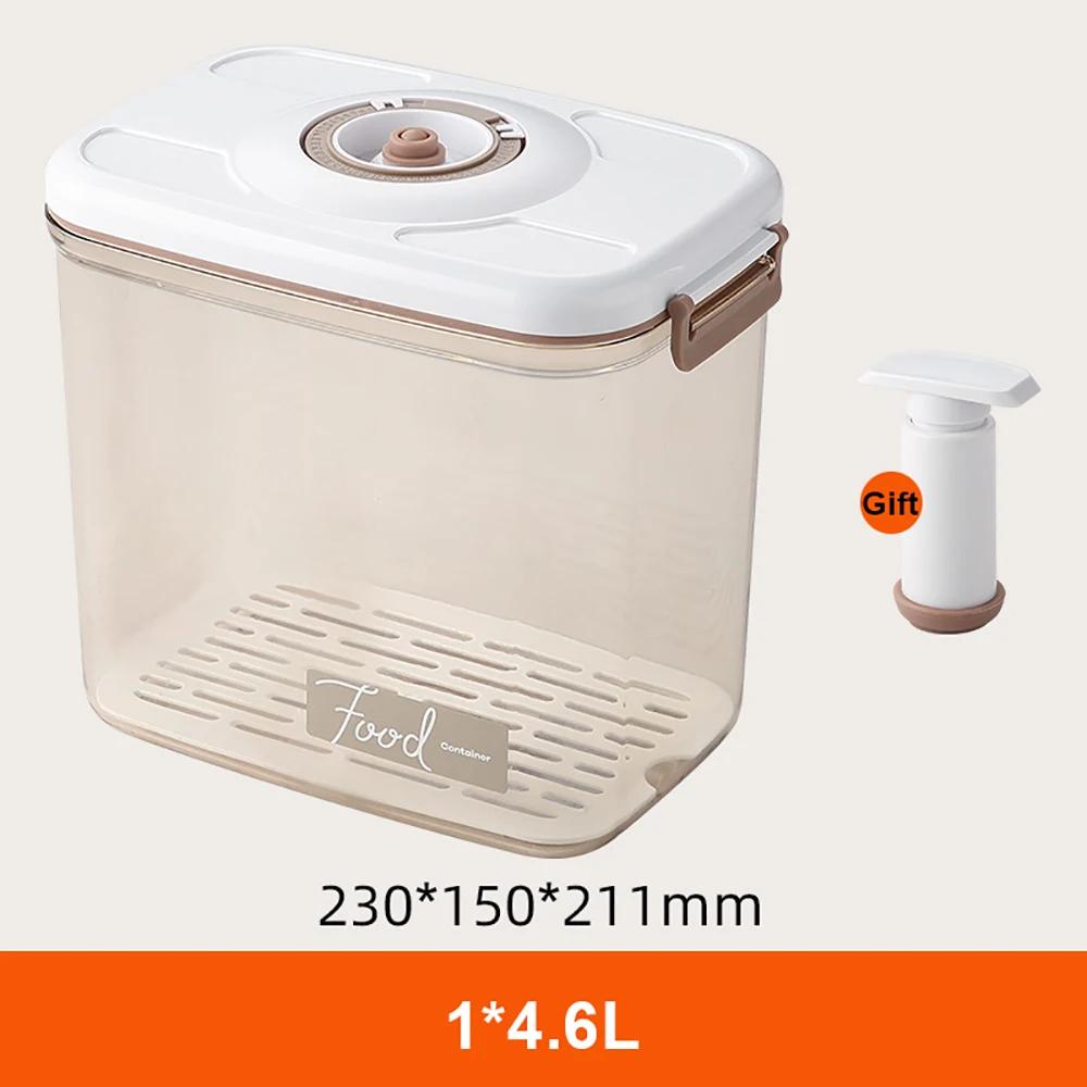 Food Storage Container Vacuum Box Large Capacity Food Dispenser for Kitchen Transparent Sealed Food Organizer Keep Lunch Fresh