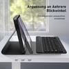 Coque Clavier pour Samsung Galaxy Tab A9 Plus / A11 Plus, Cuir PU Noir avec Clavier + Souris + Stylet