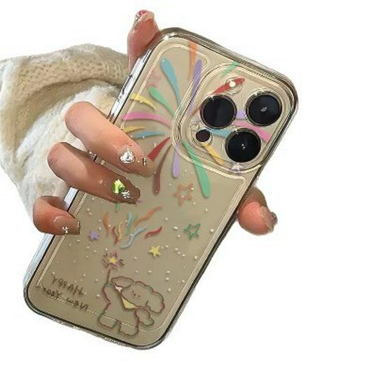 Space Shell Firework Case for Apple iPhone 17 Pro Max/16: Transparent, Drop-proof, Suitable for 14/15/15 Pro.