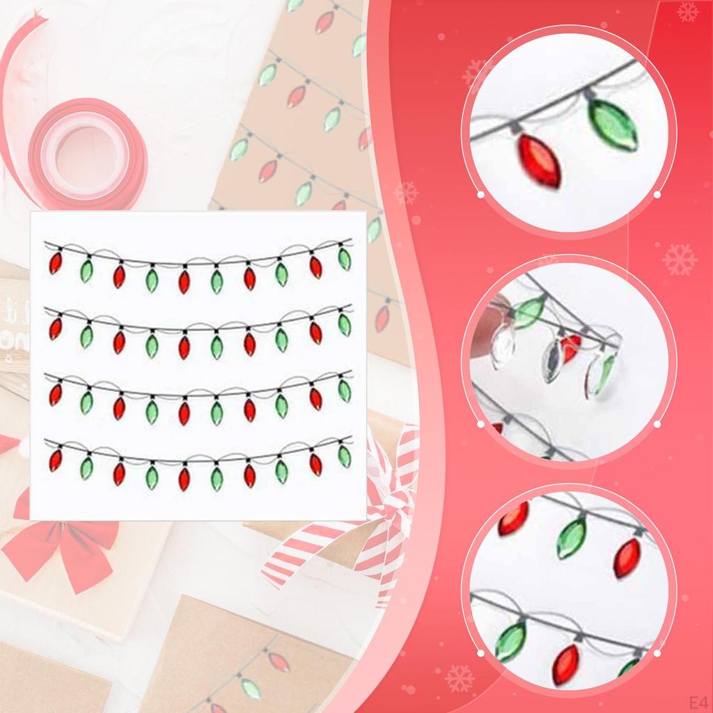 Christmas Light Embellishment Stickers Clings DIY Supplies Waterproof Holiday Decoration Decor for