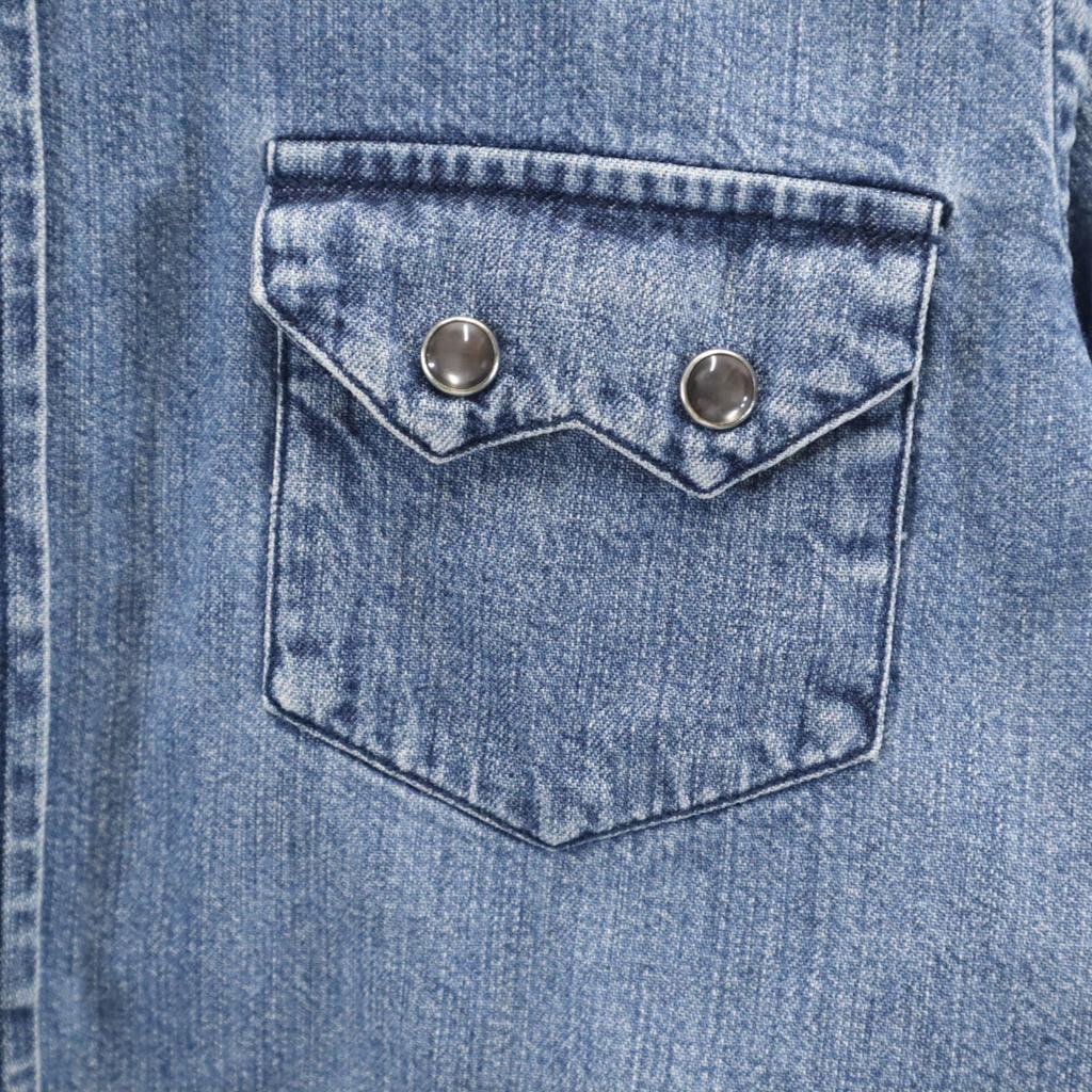 RALPH LAUREN SPORT Long sleeve denim Western shirt 7 Indigo blue Women Used