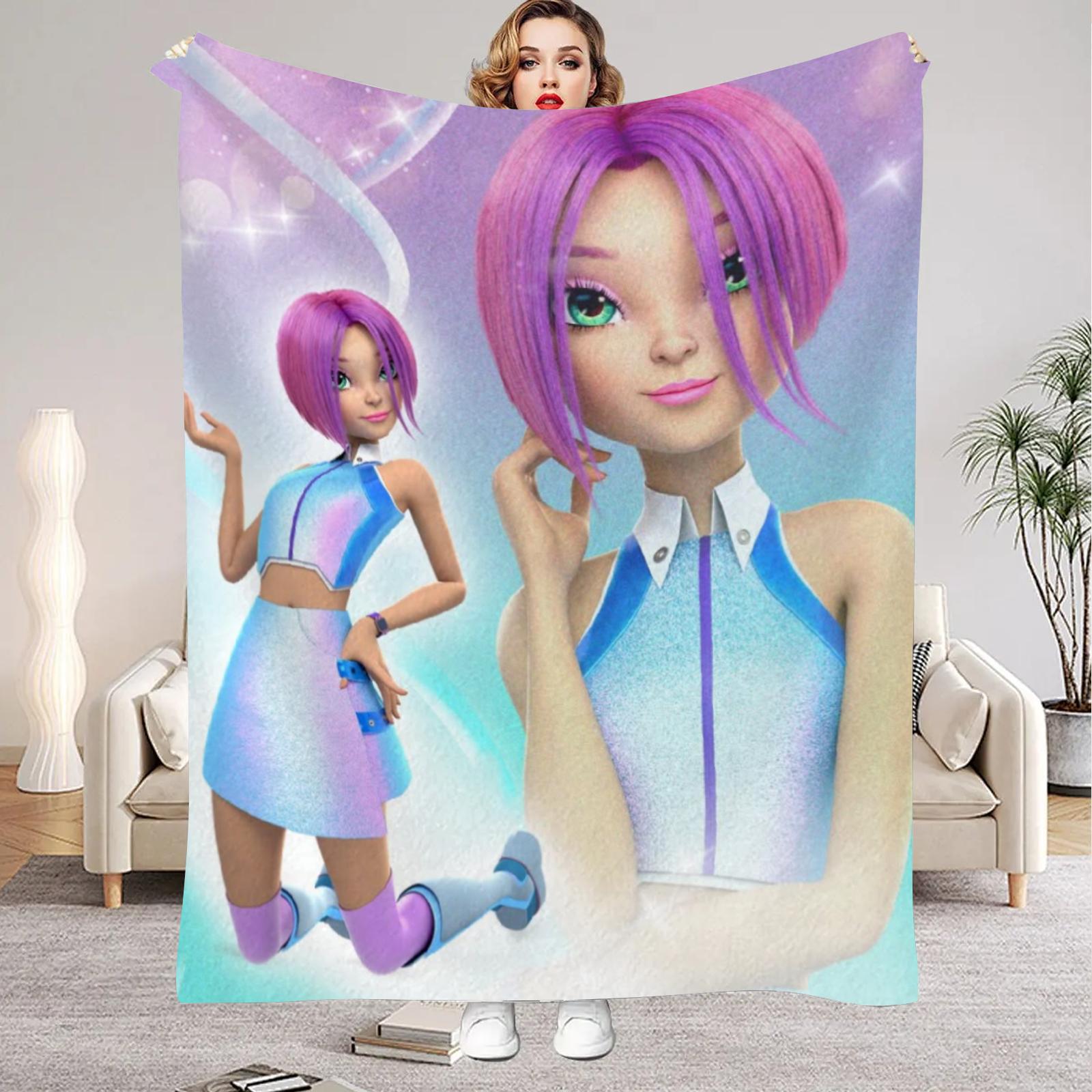 

W-Winx C-Клуб Плед з принтом Красуні Фланелевий плед для дому Вітальні Спальні Декор Новорічний Різдвяний подарунок для дітей 100x150cm