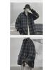 Men's Long-Sleeve Plaid Jacket - 2023 Spring/Autumn Hong Kong Style, Japanese-Inspired Workwear Shirt