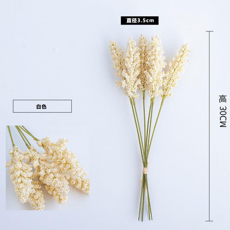 6 Pieces/Bundle Pe Wheat Ear Flower For Wedding Decoration Flower Arrangement Fake Plants Vases For Home Decor Diy Gift Bouquet