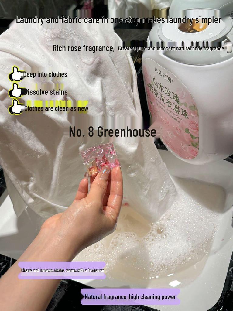 Ebony Rose Scented Multi-Chamber Laundry Pods: Stain Removal & Long-Lasting Fragrance All-in-One Detergent