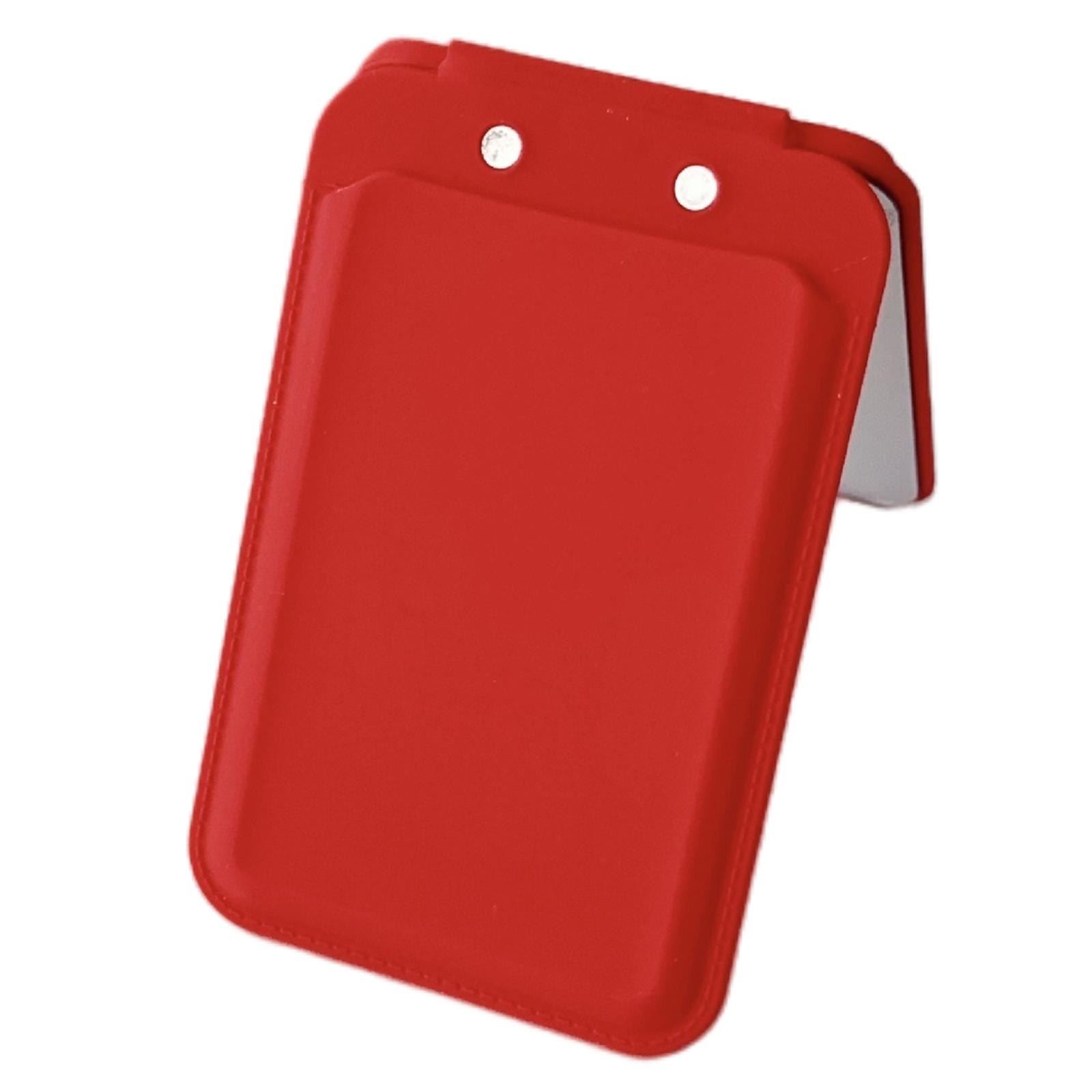 

Magnetic Card Holder for iPhone 16 Series Mirror Design Kickstand Silicone Phone Card Bag Red