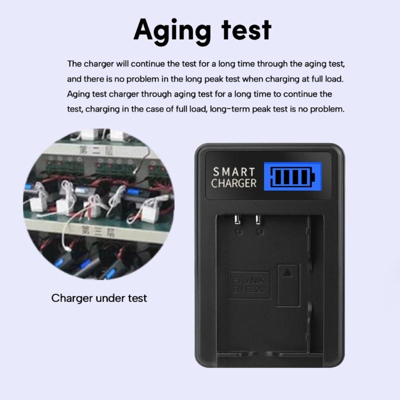 Portable EN-EL20 LCD Display Single Charger Replacement for 1 AW1 J1 J2 J3 J4 PM006 Camera Batteries LCD Charger
