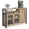 VASAGLE Armário de Armazenamento, Aparador, Mesa Buffet com 3 Portas, para Sala de Jantar, Sala de Estar, Cozinha, 33 x 110 x 75 cm, Estilo Industrial