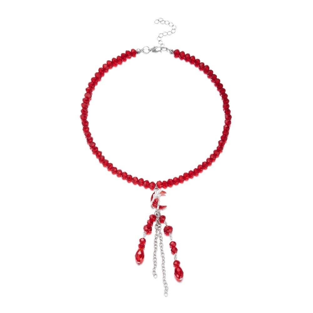 Gothic Blood Drop Necklace Tassel Halloween Earrings Creative Halloween Collarbone Chain  Cosplay
