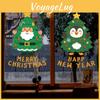 Pvc Christmas Door Static Sticker With Santa Claus Penguin Design Festive For