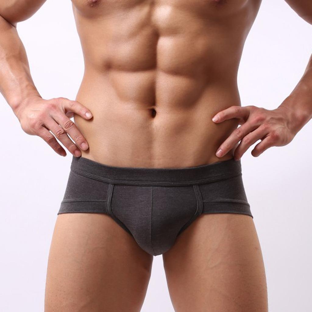 Mens Double Thong Cotton Boxers  Briefs Shorts Soft Bodybuilding Pouch Underpants
