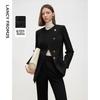Langzi Women's Black Wool Cropped Jacket