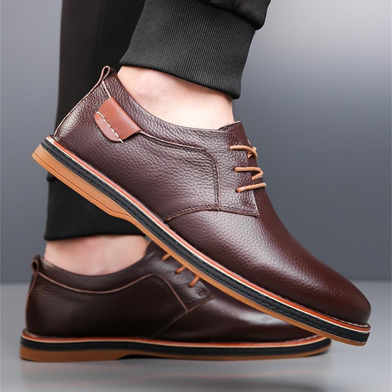 High Quality Mens Leather Shoes Luxury Cowhide Casual Shoes Lace Up Oxford Shoe Large Size Business Dress Shoes for Men Sneakers