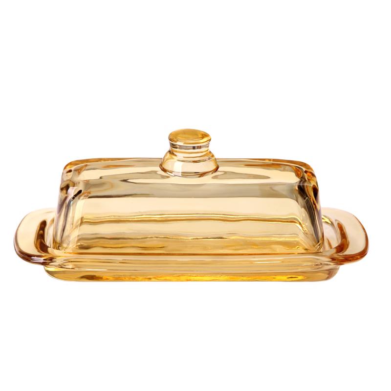 Flavinmci Glass Butter Dish with Base and Lid