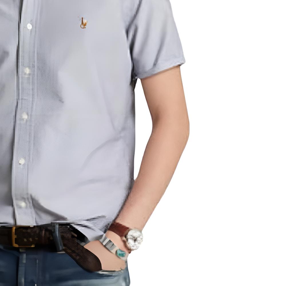 Polo Ralph Lauren Printed Single-Breasted Collar Pocket Short Sleeve Shirt Men Shirts Blue 710745385-003