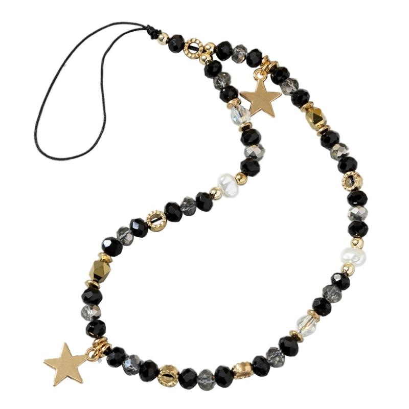 Beaded Mobile Phone Chains Phone Jewelry Women Girls Anti Lost Telephone Lanyard Hanging Rope Star Pendant Phone Lanyard