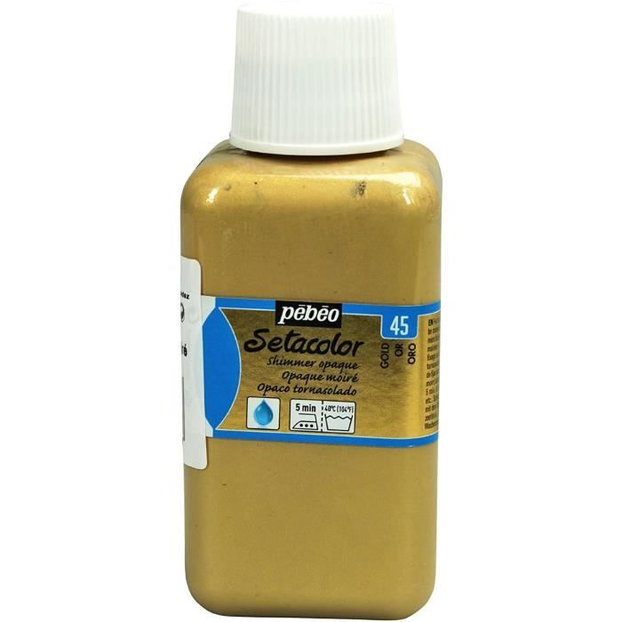 Flacon 250 ml Peinture SETACOLOR opaque pour textiles OR moiré