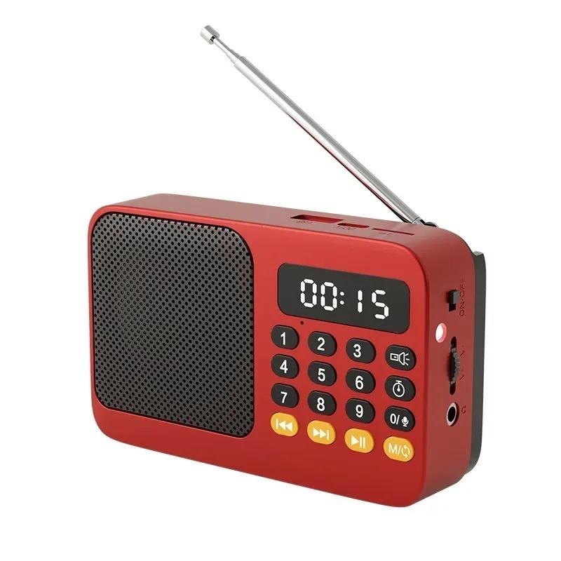 Rechargeable Digital Handheld FM USB TF MP3 Player Portable Radio Music Player Speaker Devices Supplies with LED Display Radio
