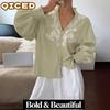 Women's Fashion Casual V-Neck Long Sleeve Blouses & Shirts