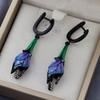 Vintage Ethnic Style Irregular Pendant Earrings Ladies Niche Personality Creative Holiday Party Fashion  Accessories