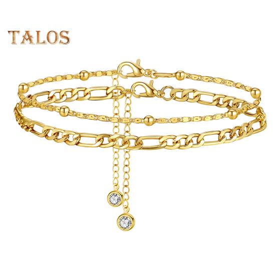 

Женский ножной браслет, двухслойный декор со стразами, регулируемая длина, полированные женские украшения на щиколотке, цепочка на щиколотку, подарок на день рождения, юбилеи золотистый