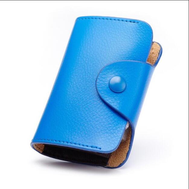 

Натуральная кожа для женщин и мужчин держатель для карт кошелек портмоне унисекс органайзер чехол держатель для карт синий