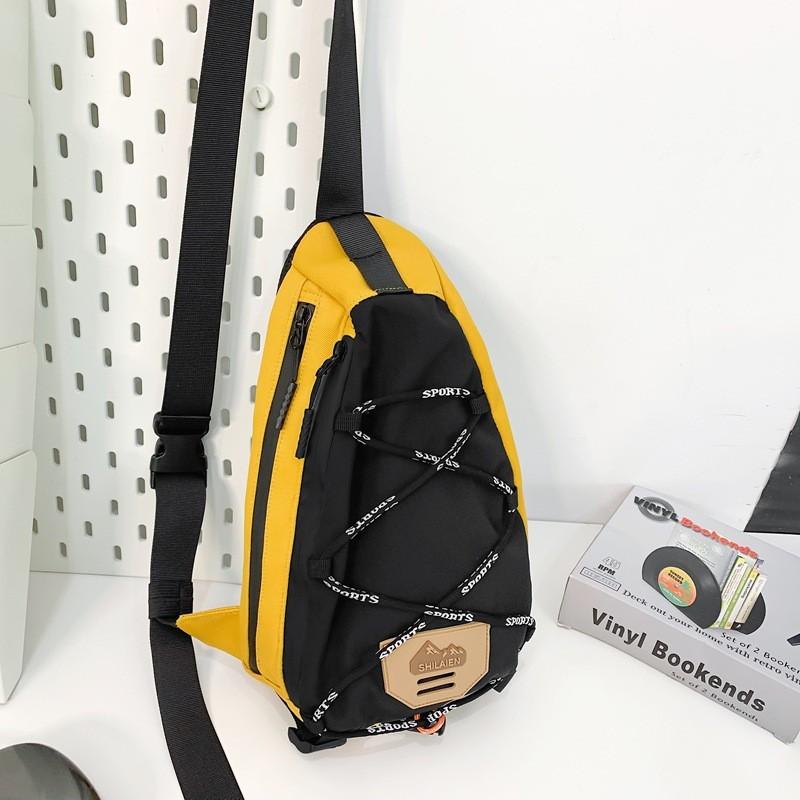 Унисекс велосипедный рюкзак большой вместимости Стильная повседневная сумка кроссбоди для студентов жёлтый