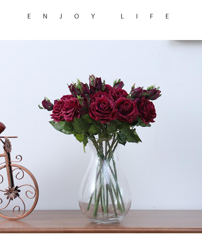 Artificial Decorative Flower Moisturizing Rose Wedding Home Living Room Decoration Flowers and Plants