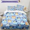 3pcs Duvet Cover Set (1*Duvet Cover + 2*Pillowcase, Without Core), Bluey Print Soft All‑Season Bedding Set, Home Bedroom Decor Gift