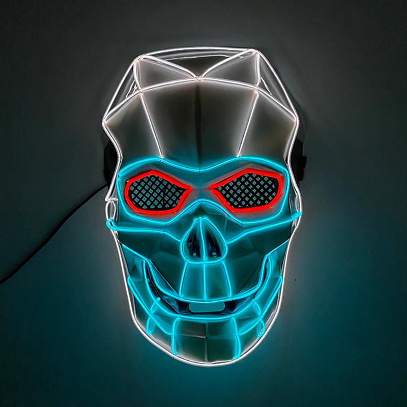 Halloween Totenkopf leuchtende Masken gruselige Verkleidungen Kostüme Dekoration Cosplay Anime Killer Maske leuchtende Totenkopfmasken Skelettmaske