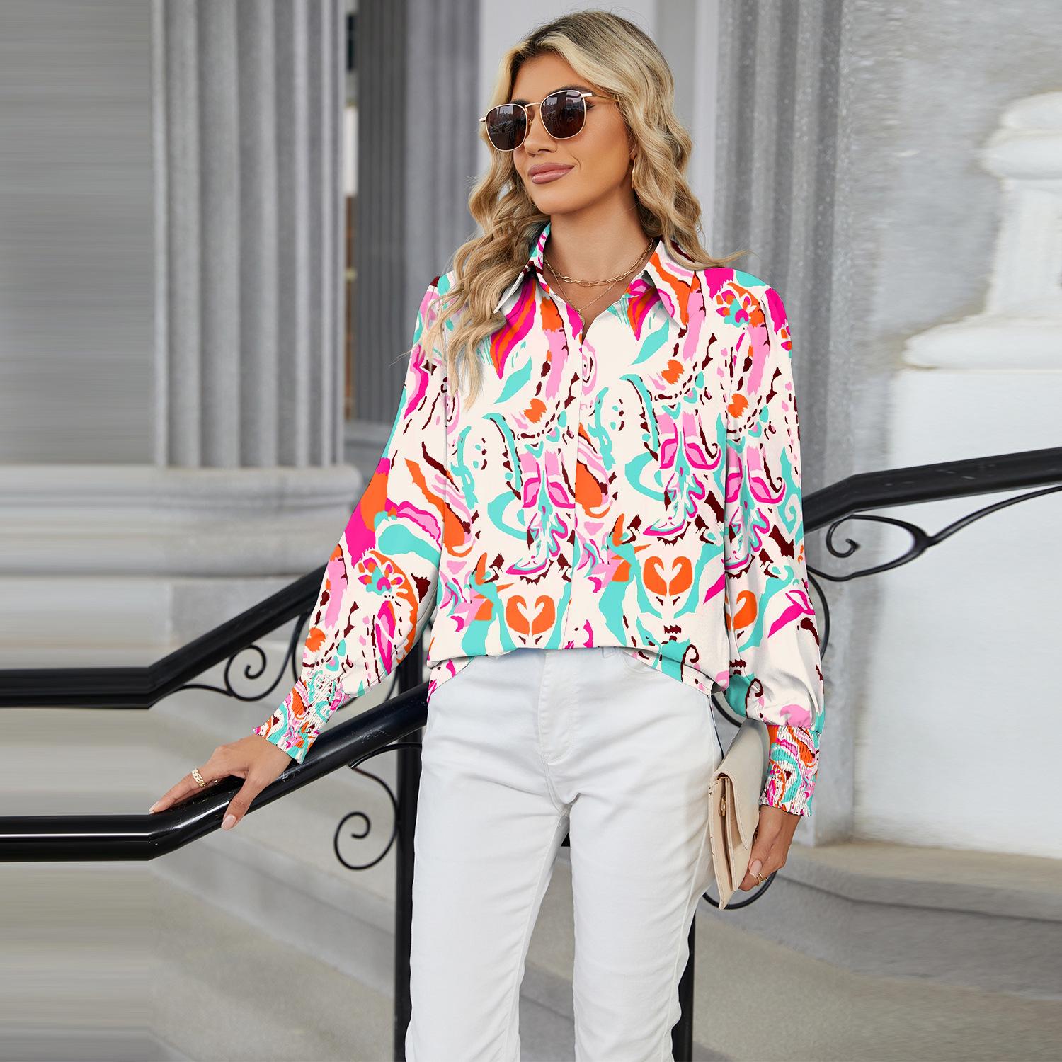 HNXC Женские модные повседневные осенне-зимние блузки и рубашки с длинным рукавом — фото 7