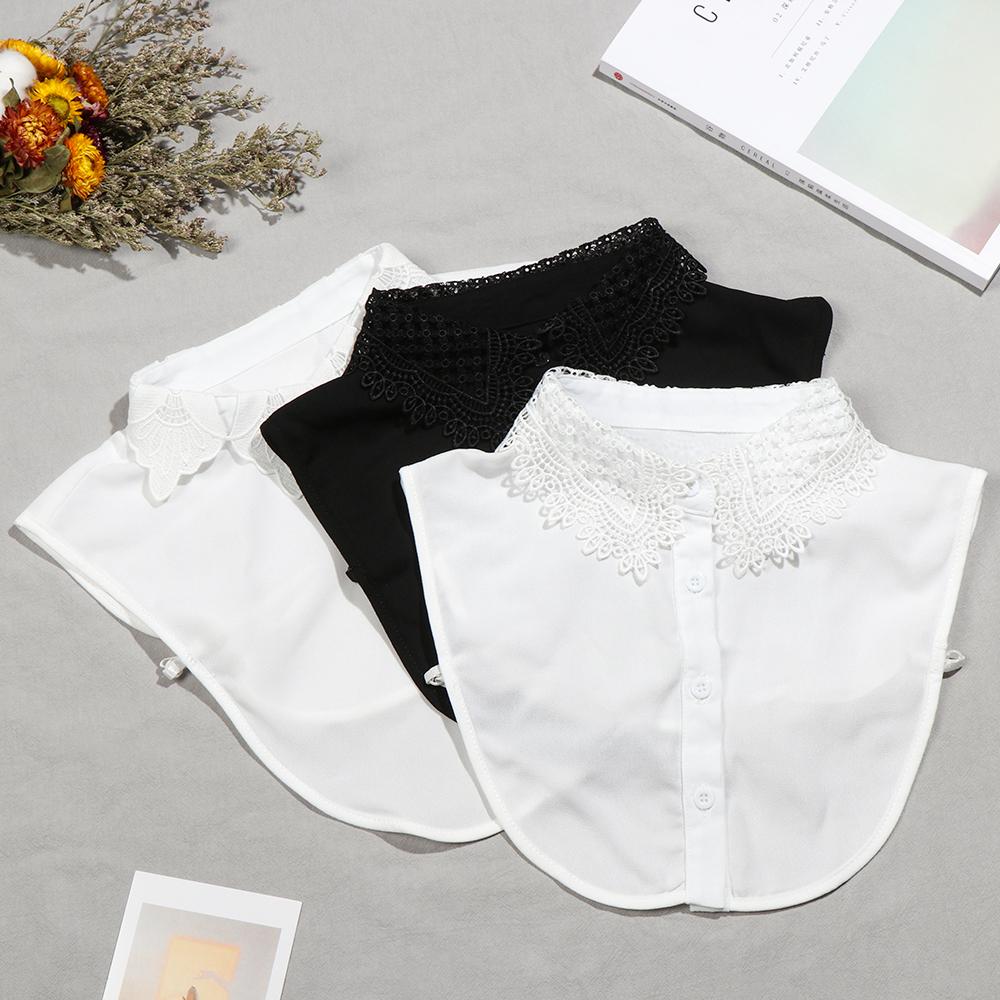 Classic Women Cotton Lace Fake Collar Vintage Detachable Clothes Accessories Lapel Blouse Top Shirt Collar False Collar DropShip