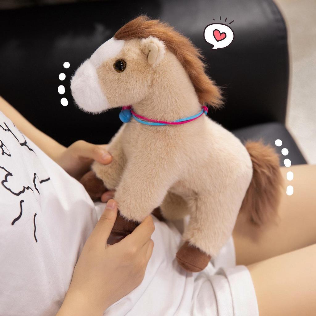 Little Horse Plush Toy: New Year Mascot Ornament with Bell