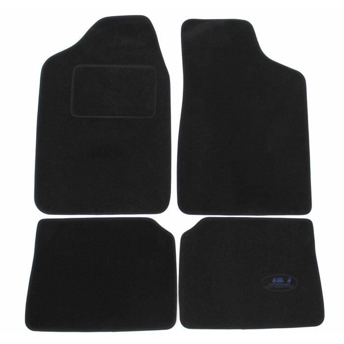 Tapis De Sol Noir Velours - J&amp;J AUTOMOTIVE - Peugeot 106 - Sur Mesure - Antidérapant - Imperméable