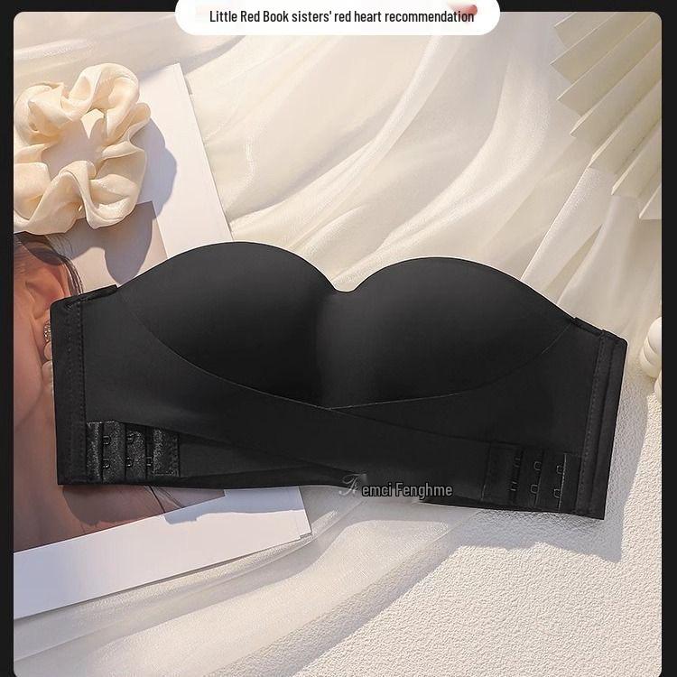 Женский strapless push-up бандо-бюстгальтер: Нескользящий, Защита от обнажения, Бесшовный, Для маленькой груди S=32/70
