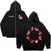 Custom Full-Face Zip-Up Hoodie Womens Oversized Long Sleeve Streetwear Pullover With Digital Print