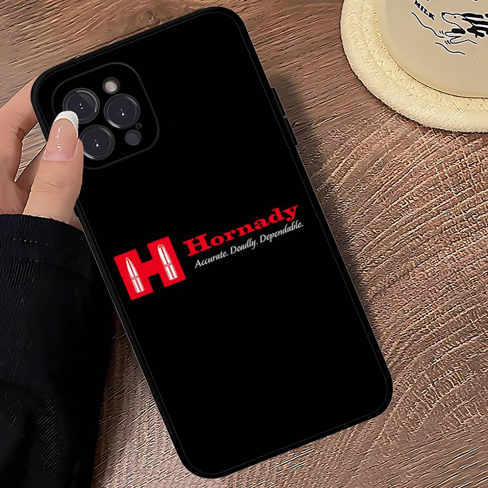 Hornady Logo For IPhone 17 16 15 14 13 12 11 Pro Max Plus Shockproof Black Soft Phone Cover